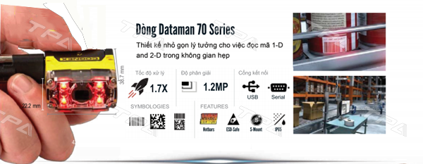 Kích thước ngoại quan của Đầu đọc mã vạch cố định DataMan 70 Series 