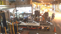 Hệ thống robot palletizer, robot gắp bao tải trong nhà máy sản xuất mía đường