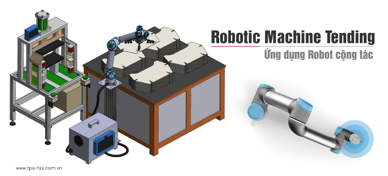 Robot cộng tác ứng dụng CNC Machine Tending